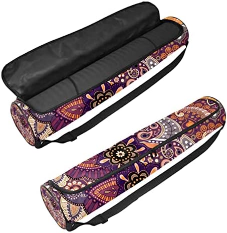RATGDN Yoga Mat Bag, Paisley model Floral exercițiu Yoga mat Carrier Full-Zip Yoga Mat Carry Bag cu curea reglabilă pentru