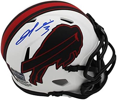 Damar Hamlin a semnat Buffalo Bills Speed lunar NFL mini cască-autografe NFL mini căști