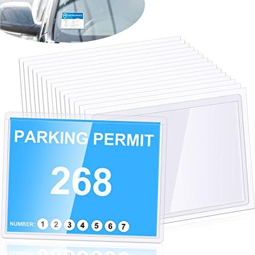 Outus 15 pachet permis de parcare titular pentru parbriz auto Parcare autocolante Clear adeziv parcare Tag Husă 4 x 3 Inch