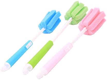 3PC -uri de curățare a buretei reglabile Curățător de pensule cu plastic cu mâner lung cu mâner lung, sticlă de alimentare,
