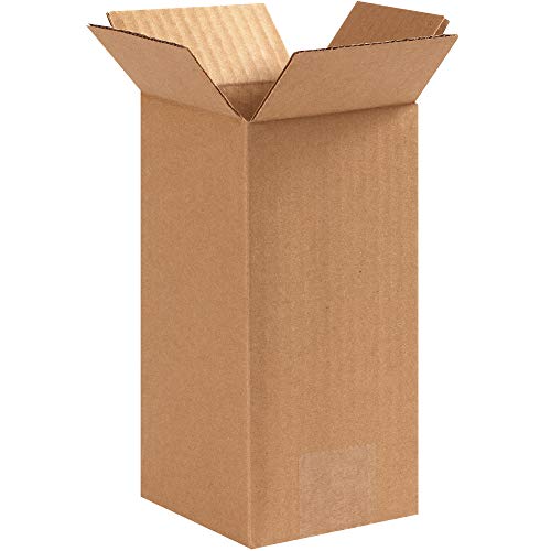 Cutii din carton ondulat reciclat Aviditi, 4 L x 4 L x 8 H, maro / Kraft, conține 15% - conținut reciclat