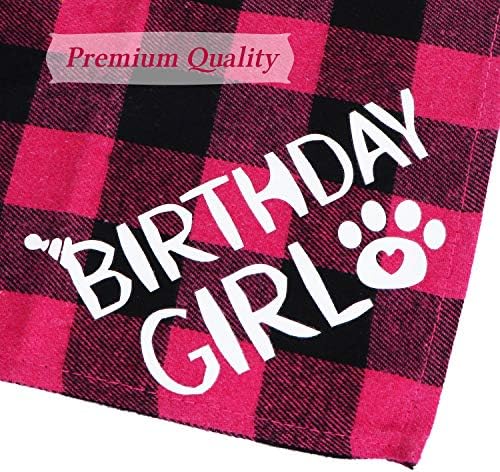 Stmk Dog Birthday Bandana, Dog Birthday Girl Bandana Triangle Eșarfă pentru ziua de naștere a cățelușului de câine