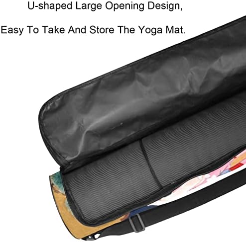 RATGDN Yoga Mat Bag, Japoneză gheișă fată exercițiu Yoga mat Carrier Full-Zip Yoga Mat Carry Bag cu curea reglabilă pentru