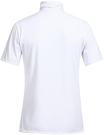 Tricouri pentru bărbați, tricou de vară casual casual solid subțire potrivită cu mânecă scurtă de broască turtleneck tops baselayers
