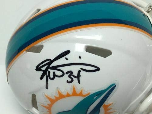 Ricky Williams a semnat mini-cască Miami Dolphins JSA Wpp936864-mini căști NFL cu autograf