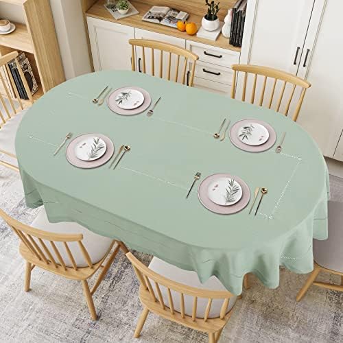 Ovale de masă ovale cu o masă ovală, 60x102 inch, copertine de masă pentru fermă pentru petrecere de luat masa de bucătărie,