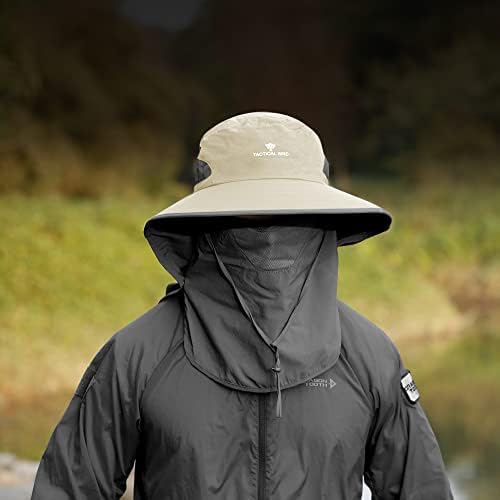 Pălărie tactică de pescuit pentru păsări pentru bărbați, protecție la sol solară în aer liber pălărie largă de capac cu acoperire