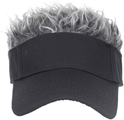 Capac de soare pentru părul nou pentru bărbați, cu perucă de vârf, reglabilă de modă pălărie de baseball amuzantă cu păr pentru