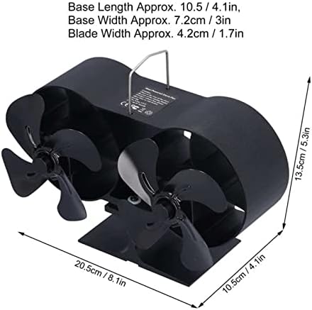Uongfi Dual cap aragaz ventilator 8 Eco Friendly automat de căldură alimentat ventilatoare pentru jurnal arzător Lemn Mini