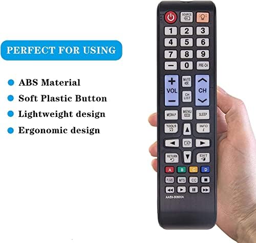 Înlocuire pentru telecomandă Samsung pentru televiziune inteligentă, compatibilă Samsung TV TV TV TVD LED TV TV TV, nu este