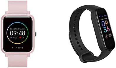 Amazfit BIP S Lite Smart Watch Fitness Tracker & Band 5 Activity Fitness Tracker cu Alexa încorporat, 15 zile Baterie, oxigen