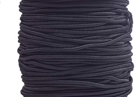 Konmay 1,5 mm șir de mărgele elastice, 45 de metri negru elastic elastic Cord pentru fabricarea bijuteriilor, colier și artizanat