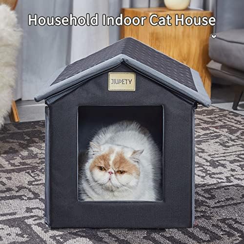 Jiupety casă pentru pisici în aer liber rezistentă la intemperii, casă pentru pisici în aer liber impermeabilă, adăpost pentru
