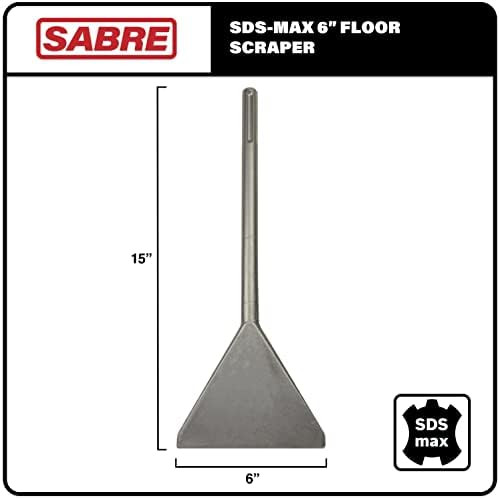Sabre Tools SDS MAX 6 Thinset răzuire daltă-mașină ascuțită, Tile & amp; îndepărtarea Thinset, răzuitor de podea