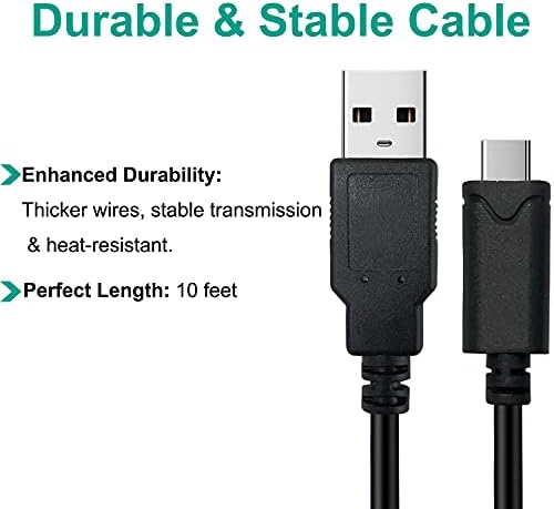 USB A la USB Tip C cablu 10ft înlocuire pentru Xbox Series S X controler USB-C cablu de încărcare