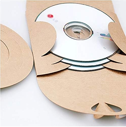 ccHuDE 25 buc Retro maro Kraft hârtie CD DVD Mâneci Plicuri carton stocare cazuri titularul cu inima buton