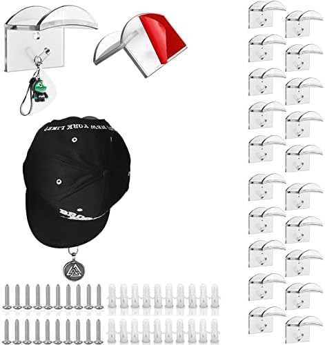 Rockgoya adezive Hat cârlige pentru perete, 20 Pack Super Sticky Wall Mount Hat Rack, durabil Hold Hat umerase, minimalist