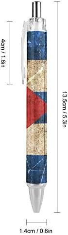 Steagul cubanez vintage 0,5 mm punct fin retractabil bilă de cerneală albastru de lucru pe stilouri rapid uscat neted pix 1