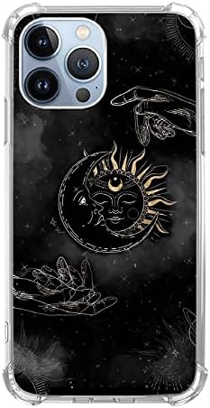 Carcasă de telefon cu vrăjitorie întunecată și telefonică compatibilă cu iPhone 14 Pro, Black Galaxy Silicon Silicon rezistent