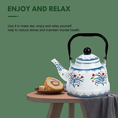 Yarnow ceai oală antică pentru gospodărie mâner de stil l spout rezistent la fierbere rezistent floare rapidă pregătire din