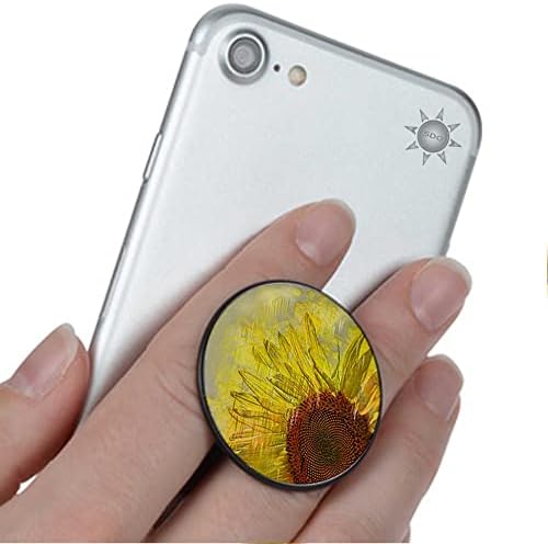 Floarea-soarelui acuarelă stropi Grunge telefon Grip Cellphone Stand se potrivește iPhone Samsung Galaxy și mai mult