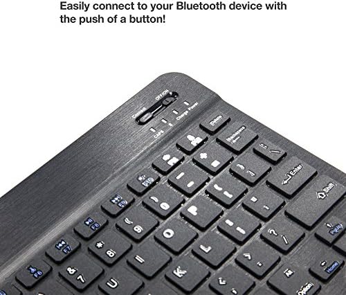 Tastatura BoxWave compatibil cu ?AMIAMO AMIAMO Android 10.0 Tablet PC AMM10062-tastatură Bluetooth SlimKeys, Tastatură portabilă cu comenzi integrate-Jet Black