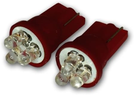 Tuningpros LEDCEI-T10-R3 Verificați Indicatorul Motorului Becuri LED T10 Wedge, 3 LED RED 2-PC Set