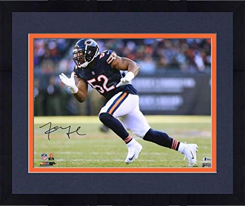 Încadrat Khalil Mack Chicago Bears Autografat de 16 x 20 PASS RUSH POSIGHT - BAS - FOTOGRAFII NFL AUTOGRATE