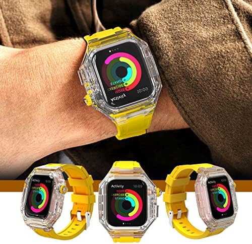 TRDYBSK NOU 44mm 45mm 41mm 40mm 40mm de lux Carcasă transparentă Fluororubber pentru seria Apple Watch 8/7 Iwatch SE 6 5 4
