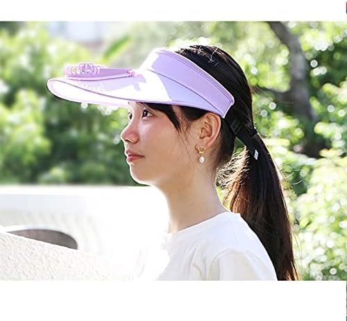 HB1 pălărie goală cu ventilator, pălărie de soare reîncărcabilă USB, vizor respirabil cu margine mare reglabilă pentru călărie