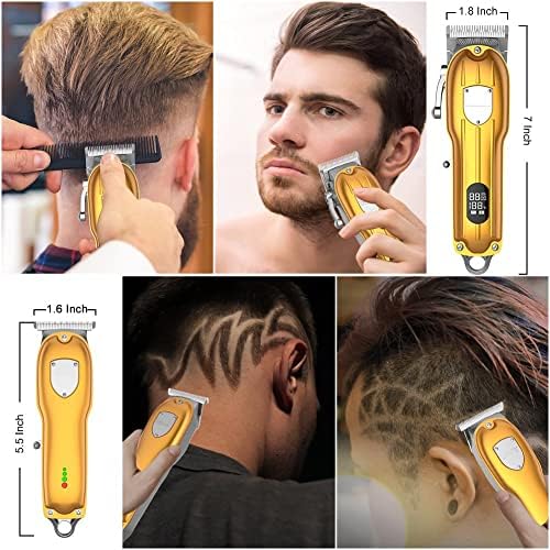 CRIVERS Hair Clippers pentru bărbați, 2buc Frizerie electrice profesionale Hair Clipper pentru bărbați cu fir fără fir de păr