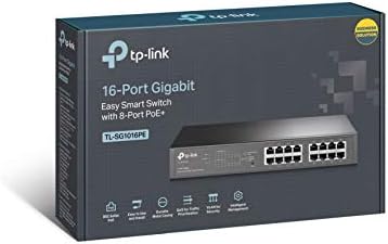 TP-Link cu 16 porturi Gigabit Easy Smart Desktop/Rackmount Switch, Poe cu 8 porturi, Metal