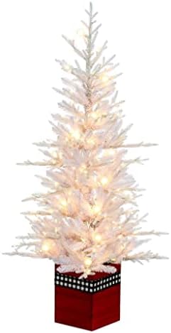 Vickerman 4 'x 30 alb Fraser Fraser artificial artificial pre-luminat, DURA-LIT® LED-uri albe calde mini lumini și 15 lumini