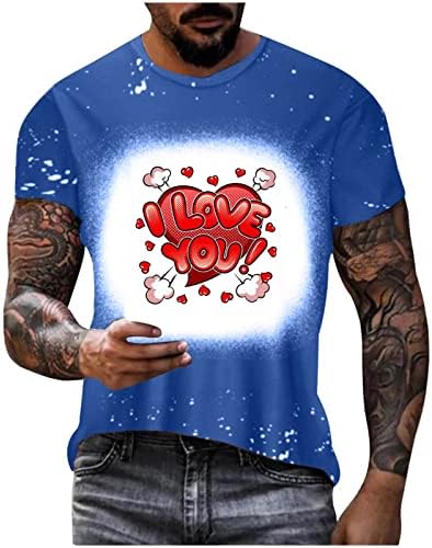 Tricouri pentru bărbați cu mânecă scurtă casual Valentine's Day Sport Tricou Pullover cu mânecă scurtă cu mânecă rotundă și