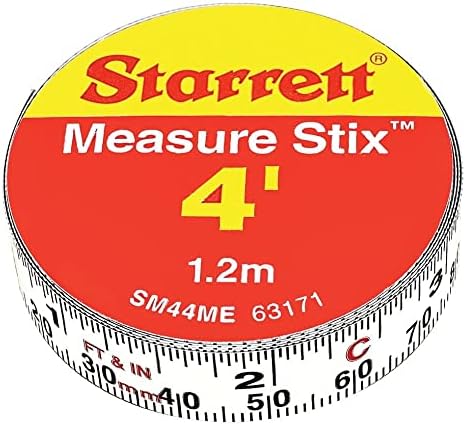 Starrett Tape Measure Stix cu suport adeziv-montare pe bancă de lucru, masă de ferăstrău, masă de redactare-1/2 & 34; x 4',