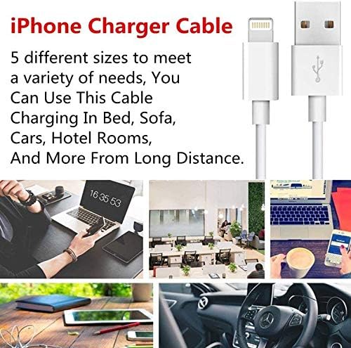 Cablu de încărcare iPhone Sharllen 5pack USB Fast Long iPhone Corduri de încărcare iPhone compatibile 14/13/12/11/XS/MAX/XR/X/8/8P/7/7P/6/6S/iPad/iPod/iOS