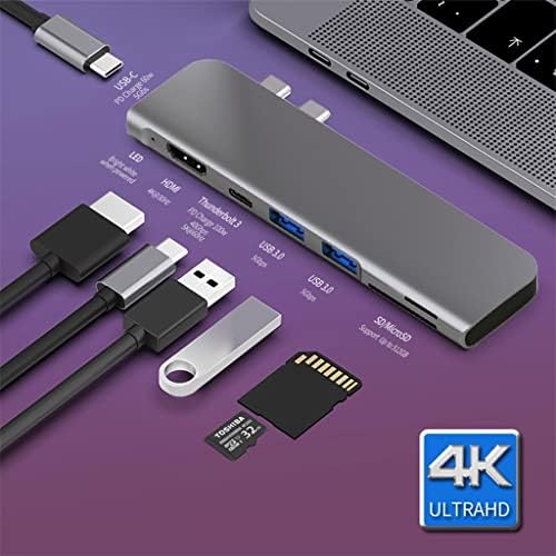 Lxxsh USB 3.1 Tip C Hub la adaptor 4k Thunderbolt 3 USB C Hub cu Hub 3.0 TF SD cititor Slot PD