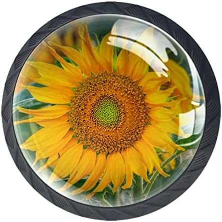Sertar mânere floarea-soarelui floare galben floare RV birou acasă bucatarie dulap dulapuri Dresser Hardware sertare sticla
