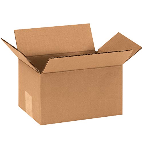 Cutii de depozitare din carton ondulat Aviditi, 9 L x 6 L x 5 H, maro/Kraft, pachet de 25, pliabil, nave și magazine plate