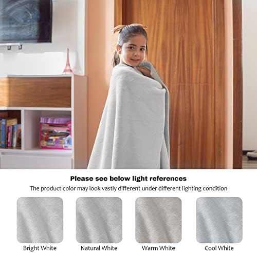 Pindola Grey Fleece aruncă pături pentru canapea ， ușor plușă cu pătură de flanelă cu textură confortabilă pentru canapea,