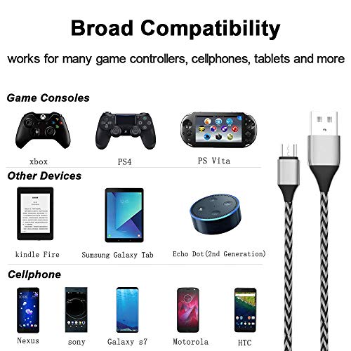 Cablu TplTech pentru încărcarea Xbox One Controller Controller-Controller-Pultitrier CABLATE USB Durabil Android Micro USB