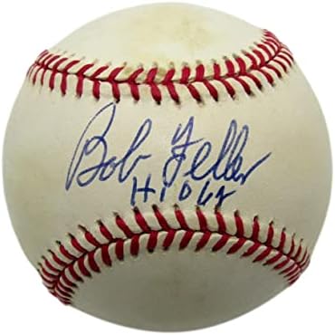 Bob Feller Hof Autografat/Inscris OAL Baseball Indieni PSA/ADN 177770 - Baseballs autografate