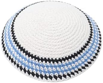 Ateret Judaica Kippah tricotat manual pentru bărbați băieți și copii dimensiune 16 CM, pălărie Yamaka din Israel.