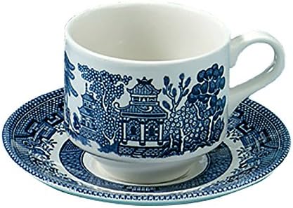 Cupa de ceai Blue Willow Delta și setul de farfurie
