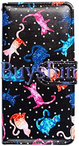 Bcov REVVL 6 5g caz, pisici colorate stele din piele Flip telefon caz portofel acoperi cu Card slot titularul Kickstand pentru