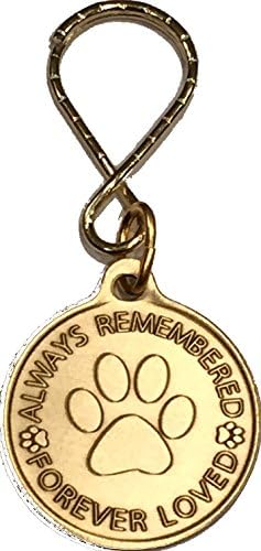 Întotdeauna Amintit Pentru Totdeauna Iubit Pet Memorial Keychain Câine Laba Print Design