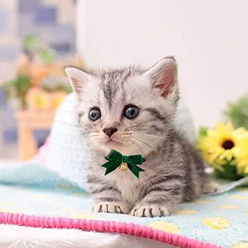 Cat Guler Farmece Personalizate Crăciun Catifea Mână Papion Anti Cataramă Pet Cat Dog Guler Papion Cat Eye Bell Masculin Cat