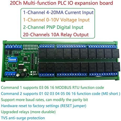 Hifasi 20 Channel RS485 Releu Digital Analog Digital Module IO MODBUS RTU PLC UART Placă de expansiune 4-20MA Curent 0-10V