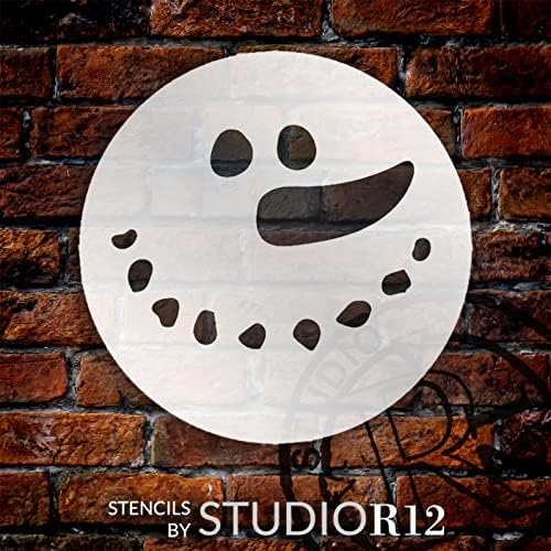 Jolly Snowman Face Stencil de Studior12 | Decor de casă de iarnă de iarnă | Șablon de model reutilizabil de Crăciun și vacanță