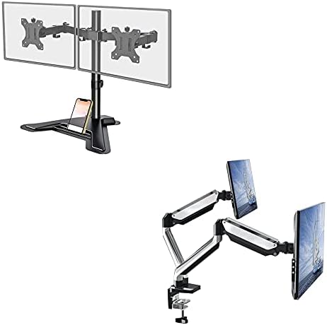 Mount Pro Dual Monitor Stand - Monitor de birou complet în mișcare completă se potrivește cu 2 ecrane de până la 27 inch și